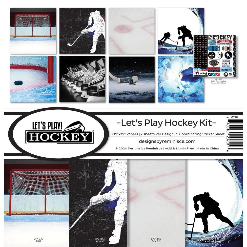 Reminisce Collection Kit 12"X12" Let's Play Hockey