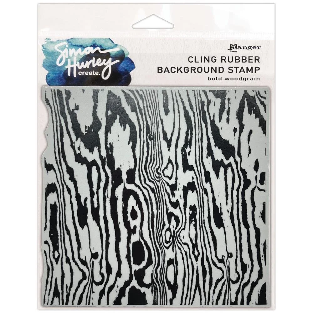 Simon Hurley 6" x 6" Cling Stamp Bold Woodgrain