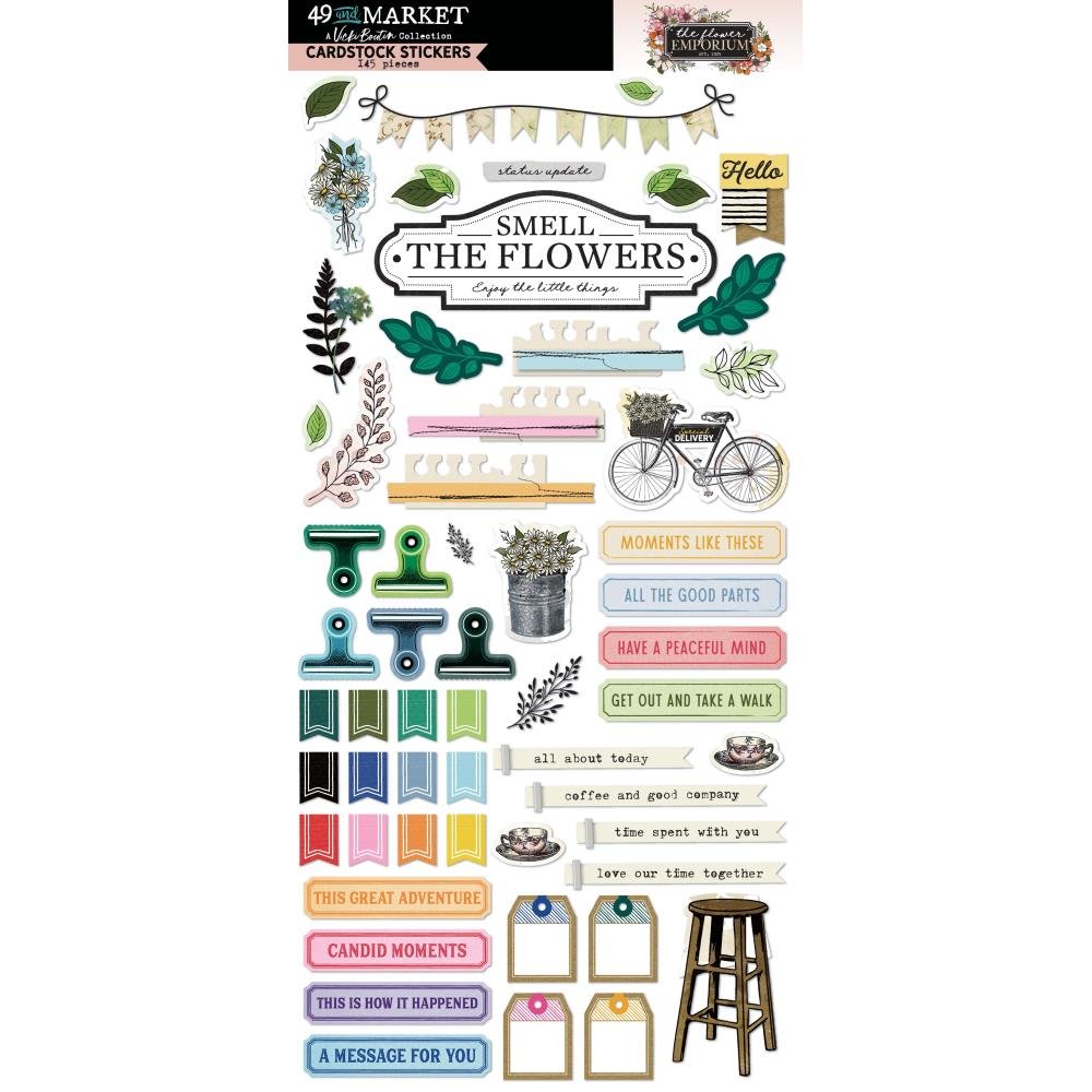 49 & Market Flower Emporium By Vicki Boutin Cardstock Stickers