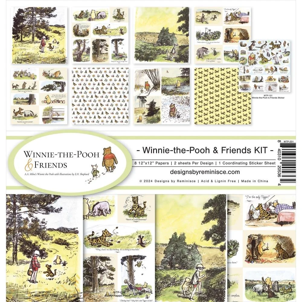 Reminisce 12" x 12" Collection Kit Winnie The Pooh And Friends
