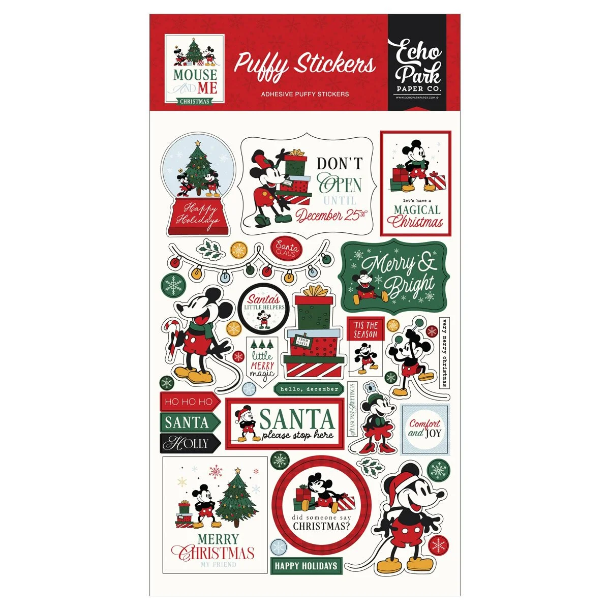 *Pre-Order* Echo Park Mouse & Me Christmas Puffy Stickers