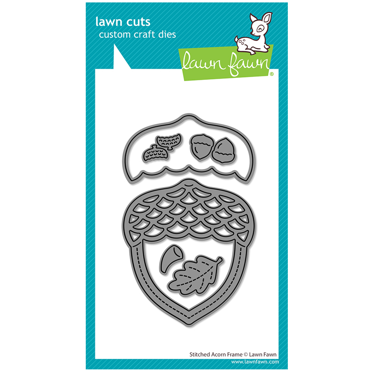 Lawn Fawn stitched acorn frame