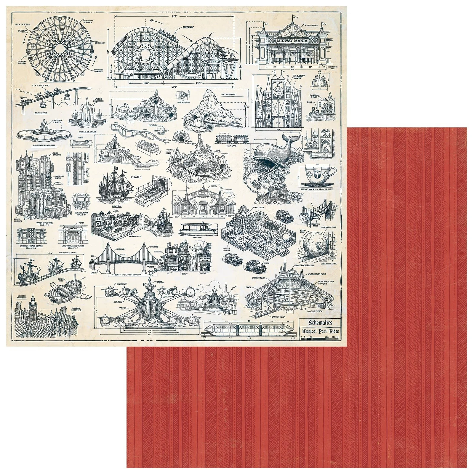 *Pre-Order* 49 & Market Mouse & Co. 12" x 12" Paper Park Blueprint