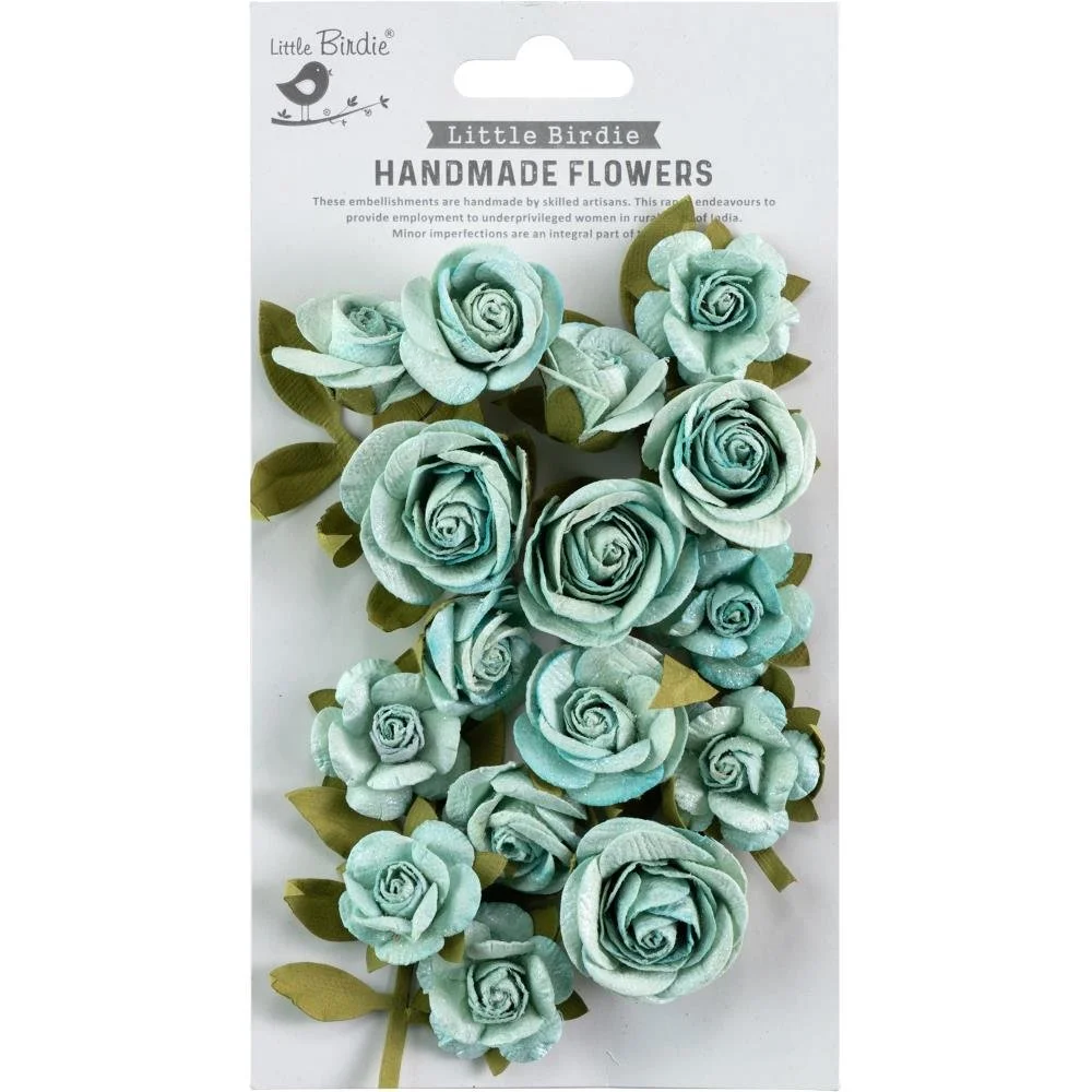 Handmade Foina Paper Flowers Ocean Mist