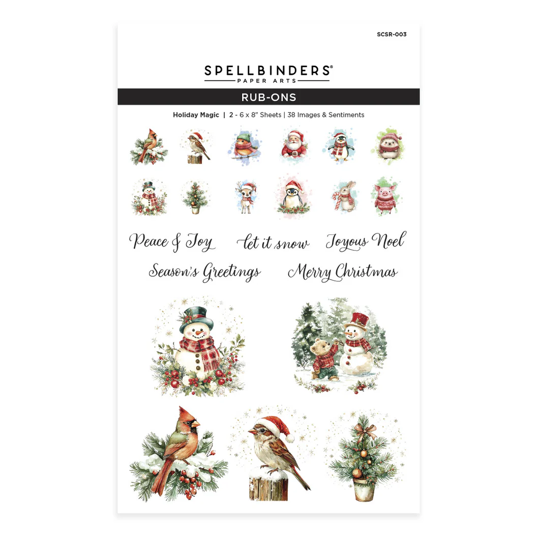 Spellbinders Holiday Magic Rub-On Sheets