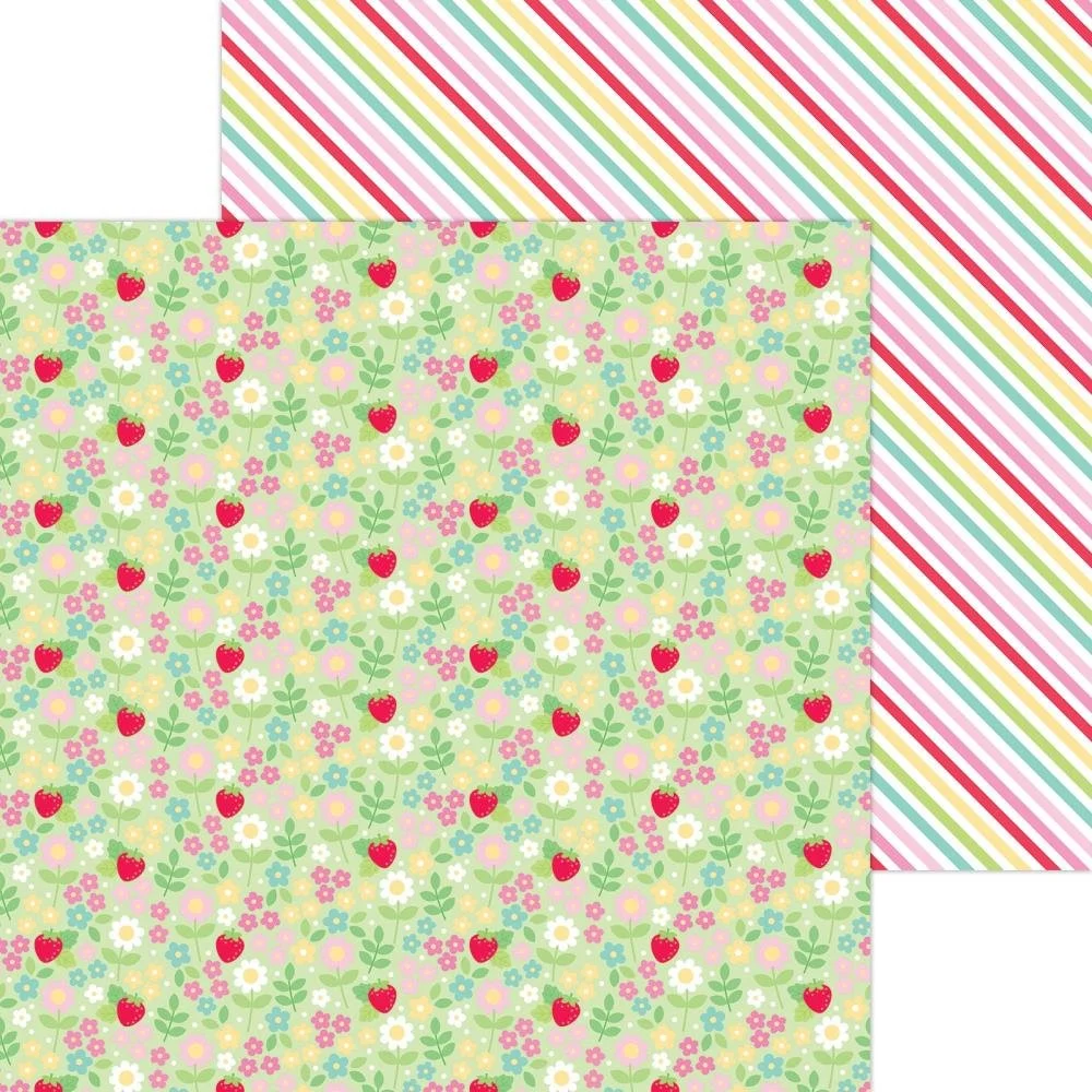 Doodlebug Berry Sweet 12" x 12" Paper Strawberry Fields