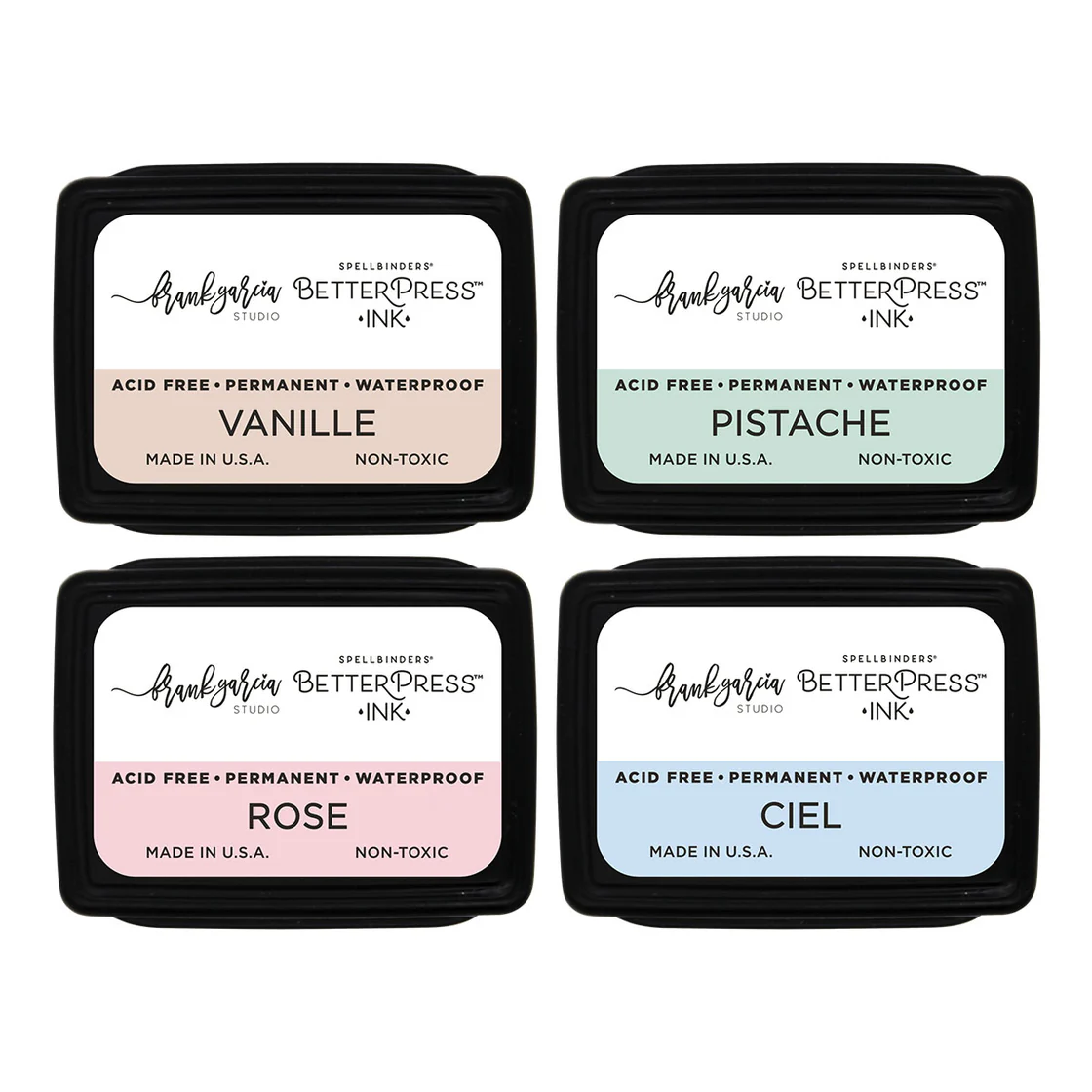 Spellbinders Buttons & Keepsakes by Frank Garcia® Blushing Macarons BetterPress Ink Mini Set