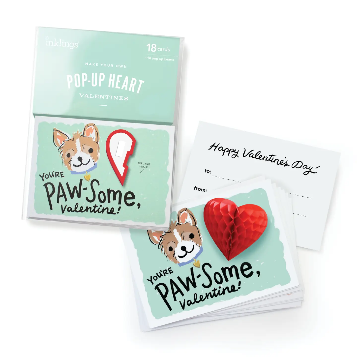 Inklings Paperie Pop-Up Valentine Cards - Puppy