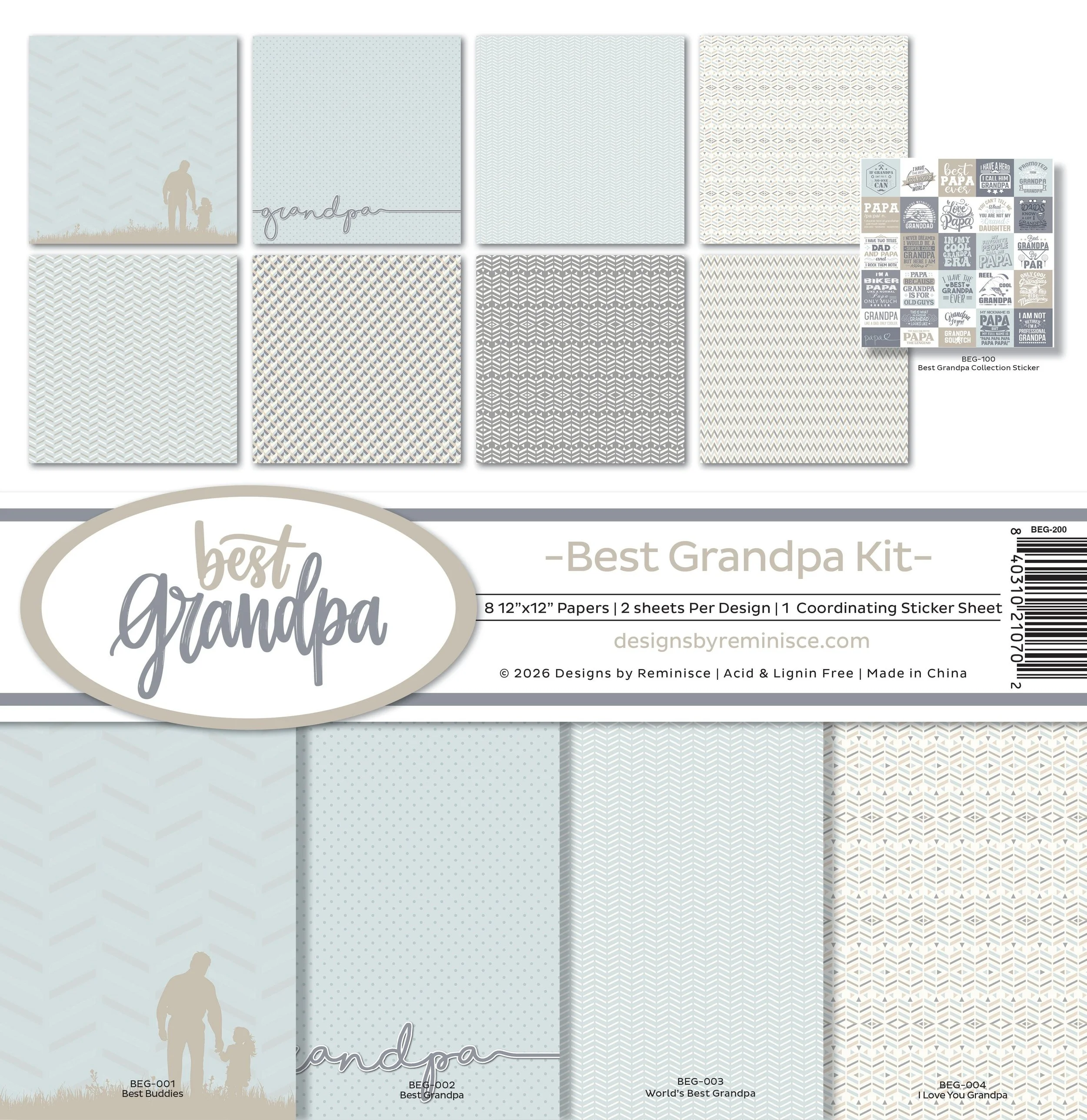 Reminisce Best Grandpa 12" x 12" Collection Kit