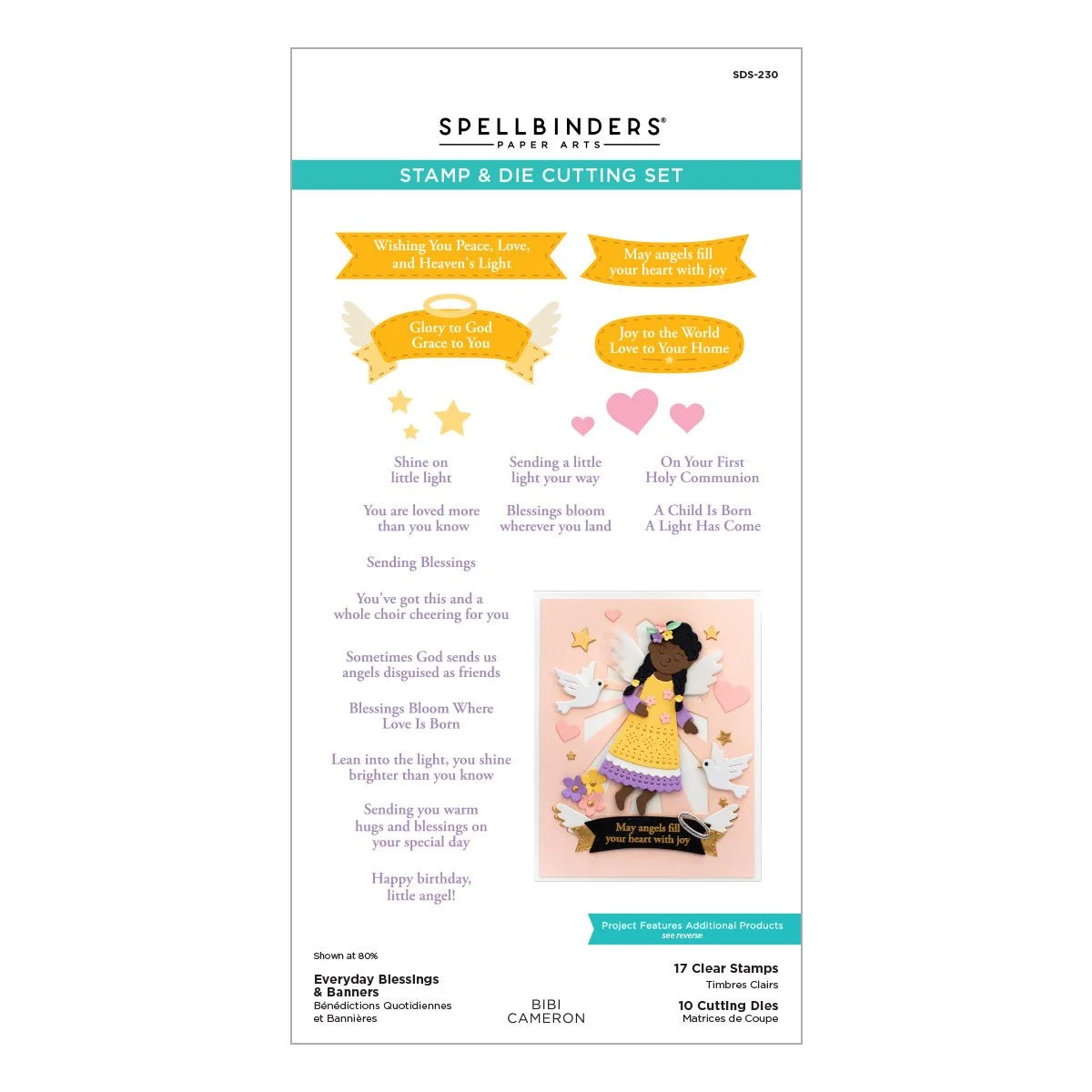 Spellbinders Everyday Blessings & Banners Stamp & Die Set by Bibi Cameron