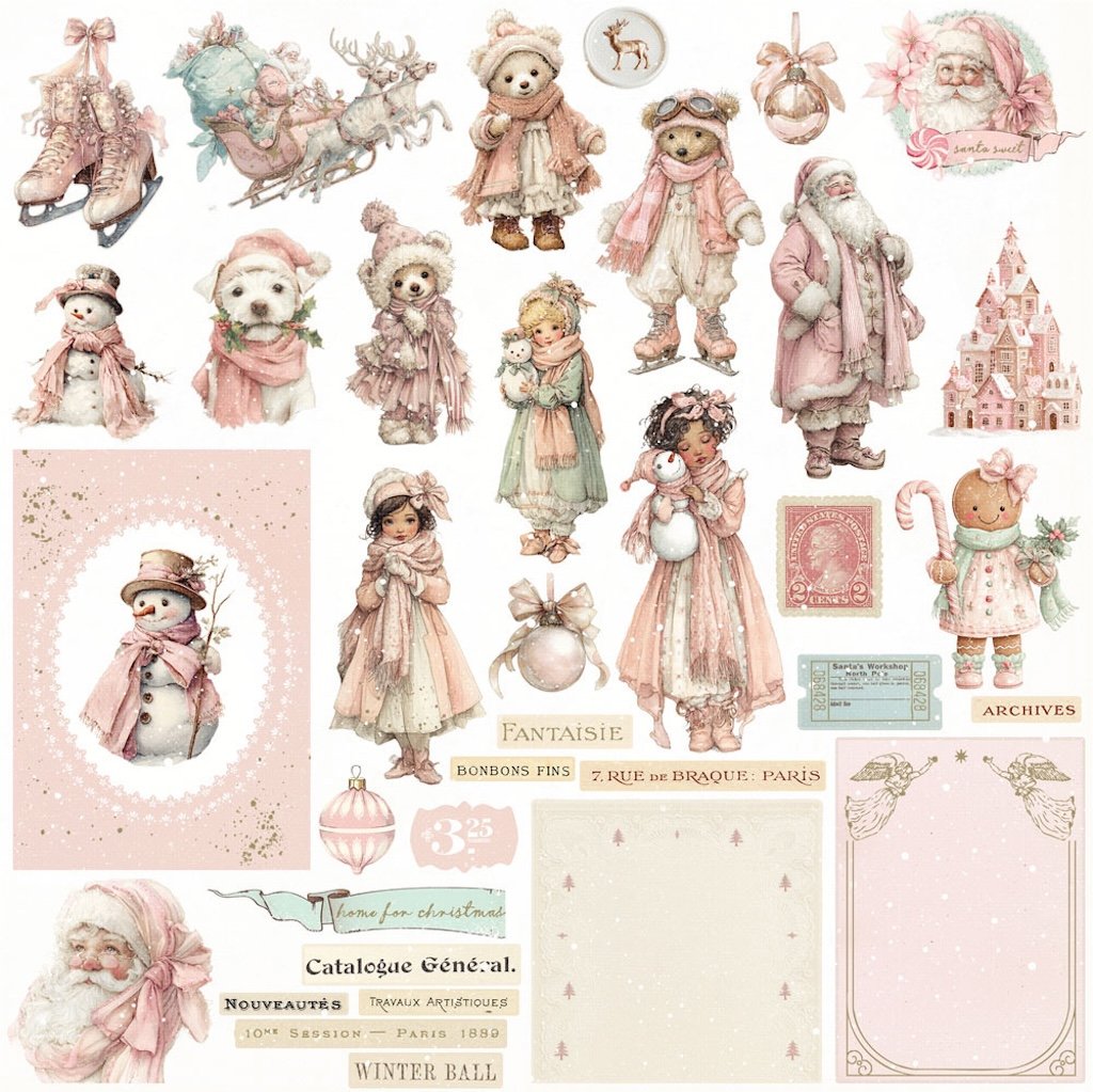 Prima Christmas Blush by Frank Garcia® Ephemera Cozy Christmas