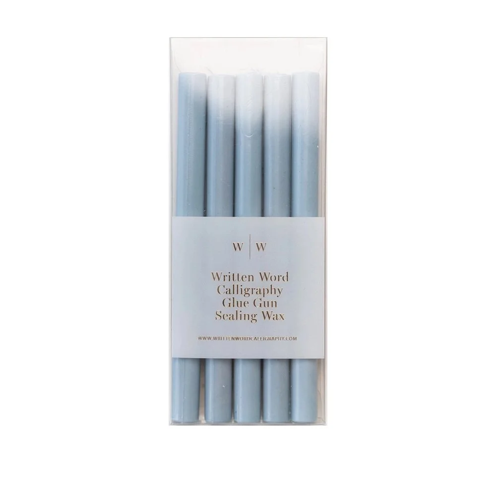Written Word Calligraphy Dusty Blue Glue Gun Sealing Wax