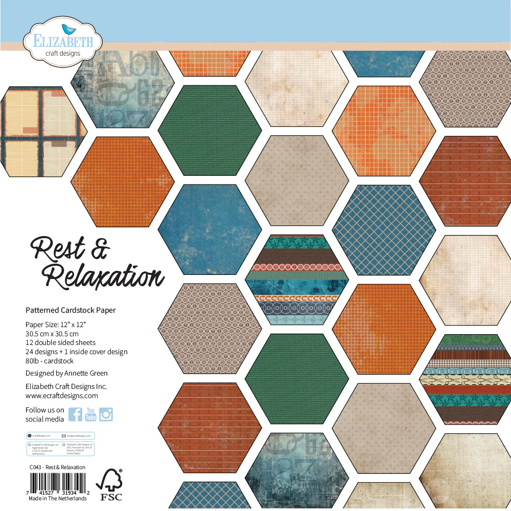 Elizabeth Craft Designs 12" x 12" Paper Pack Rest and Relaxation