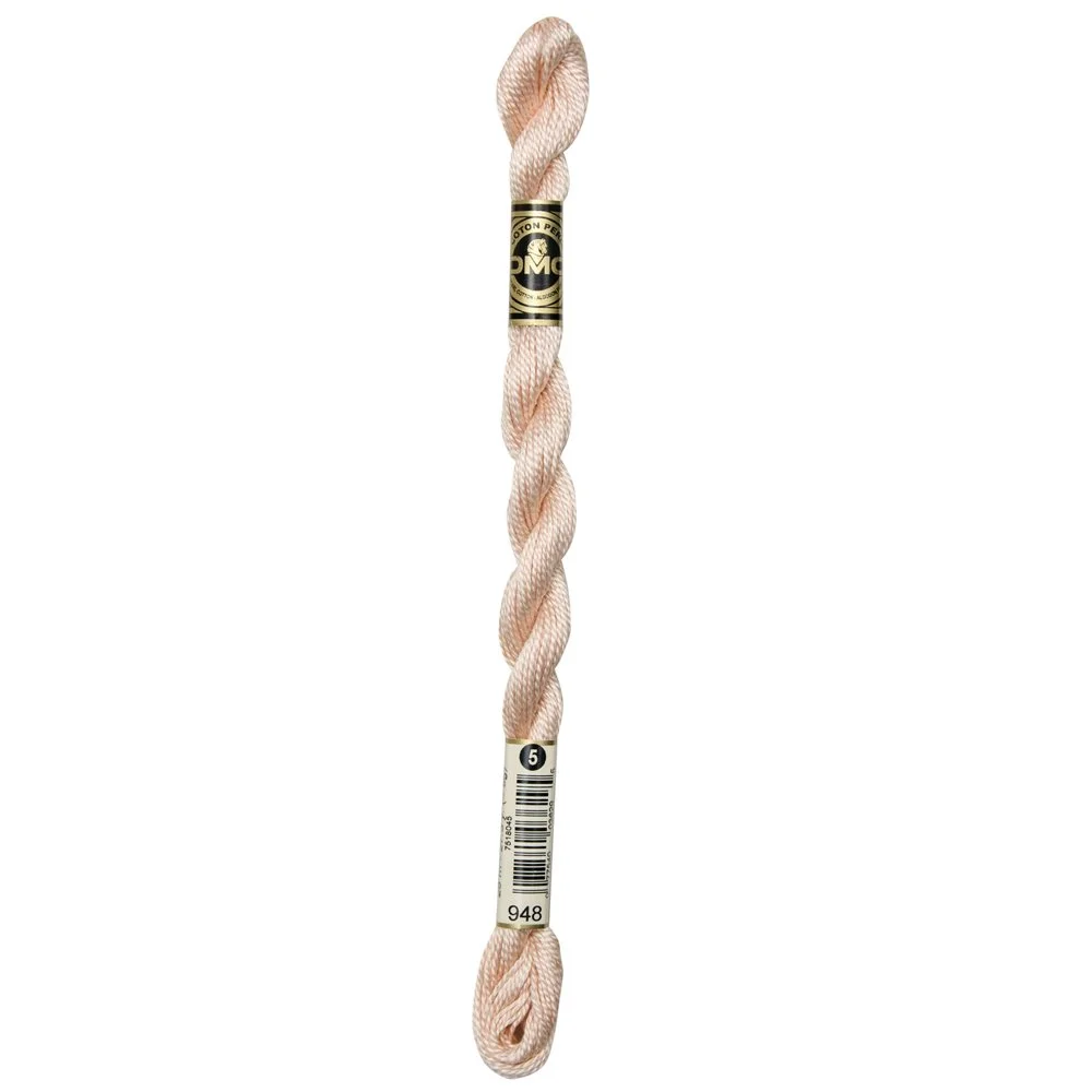 DMC Pearl Cotton Skein 948 Very Light Peach