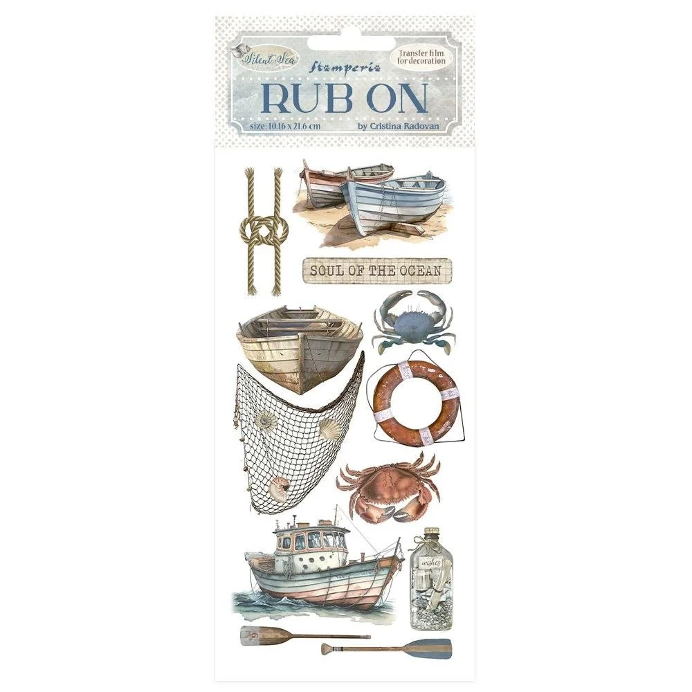 Stamperia Silent Seas Rub-Ons Sea Boat