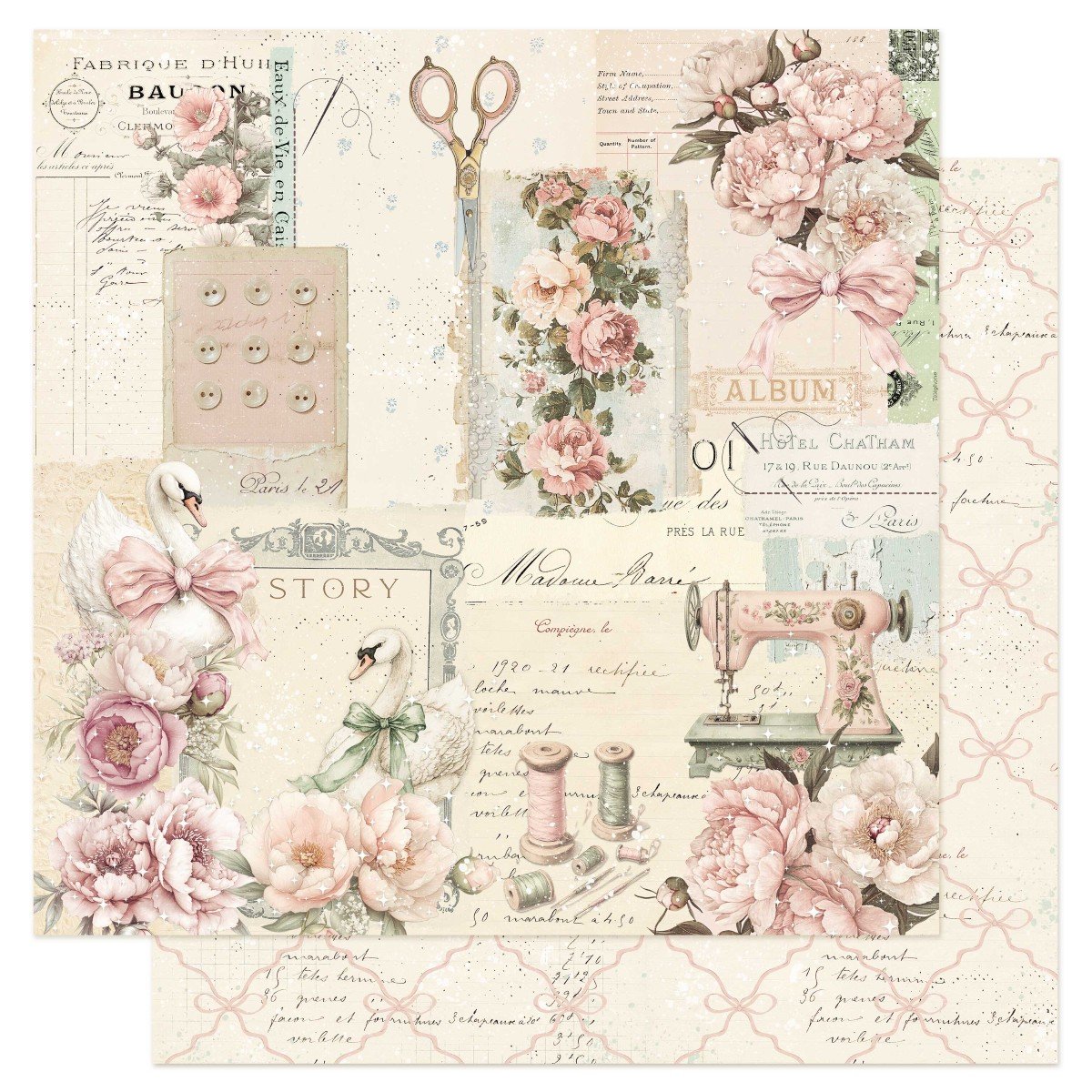 Prima Buttons & Keepsakes by Frank Garcia® 12" x 12" Paper A Beautiful Story