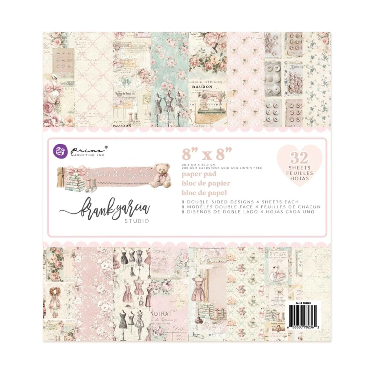 Prima Buttons & Keepsakes by Frank Garcia® 8" x 8" Paper Pad