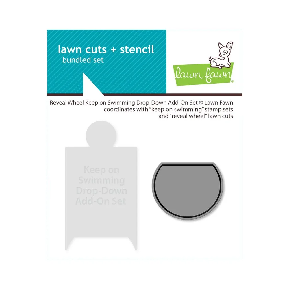 Lawn Fawn Reveal Wheel Keep On Swimming Drop-Down Add-on Set