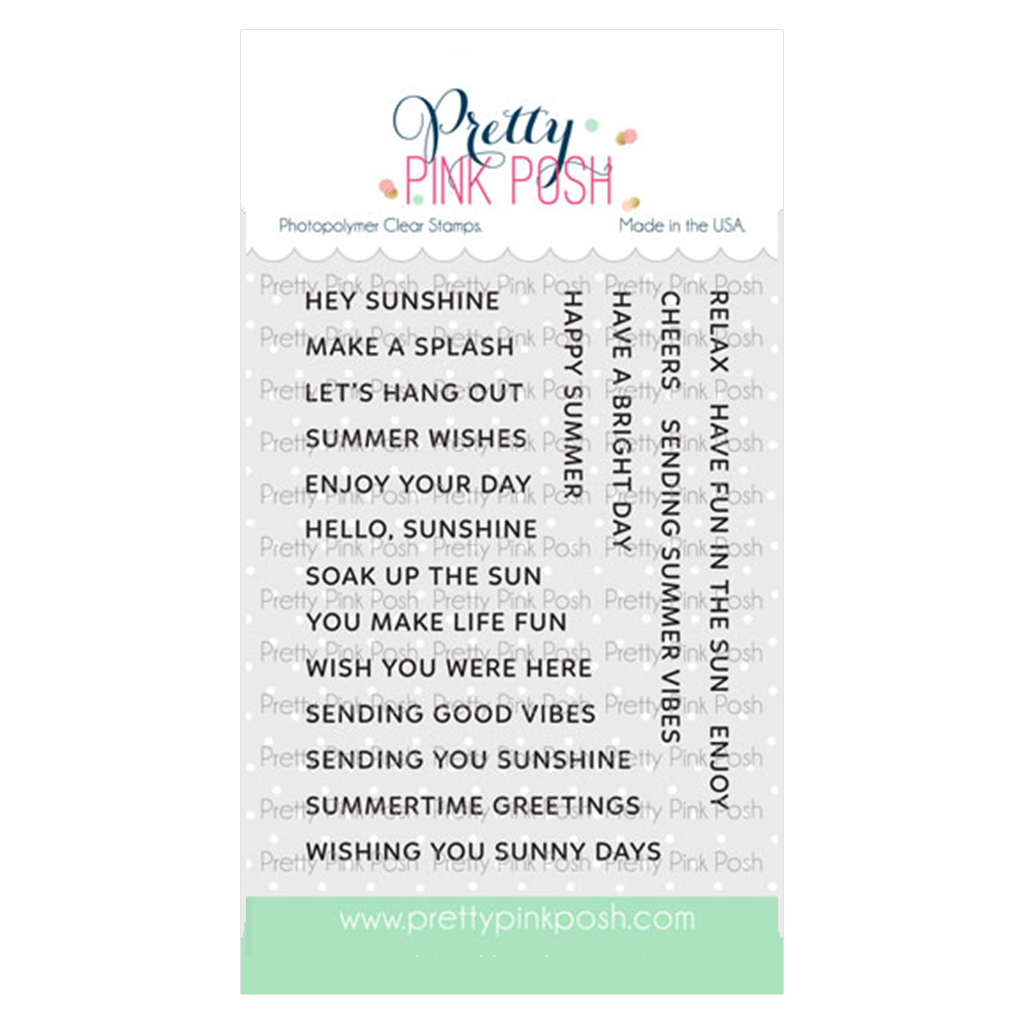 Pretty Pink Posh Sentiment Strips Summer Stamp