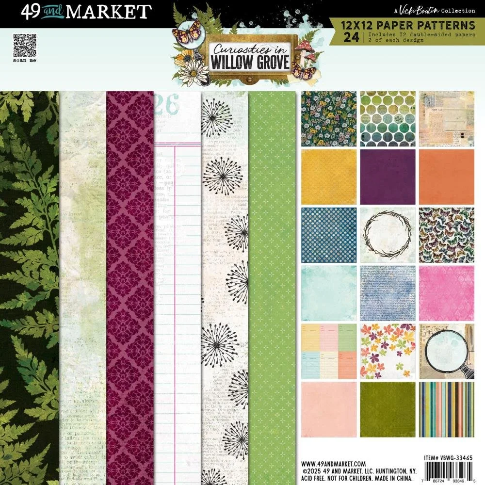49 & Market Vicki Boutin Curiosities In Willow Grove 12" x 12" Paper Pad
