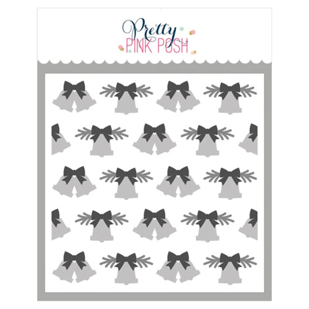 Pretty Pink Posh Layered Christmas Bells Stencils (3 layer)