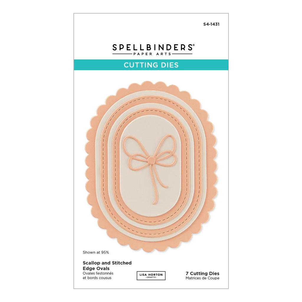 Spellbinders Lisa Horton Scallop and Stitched Edge Ovals Etched Dies