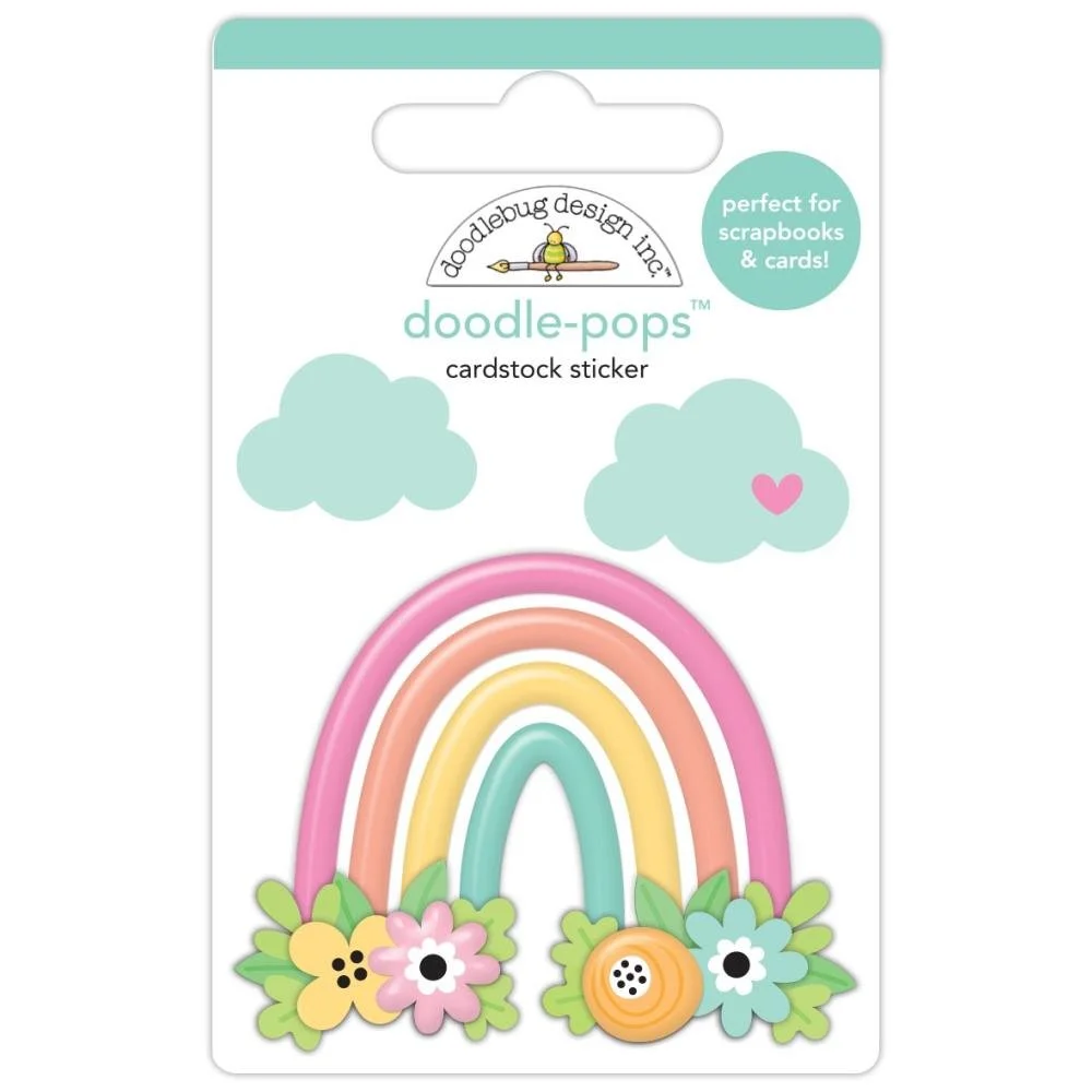 Doodlebug Butterfly Kisses Doodlepops Sticker Rainbow Garden