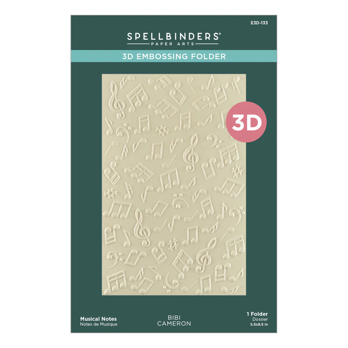 Spellbinders Musical Notes 3D Embossing Folder