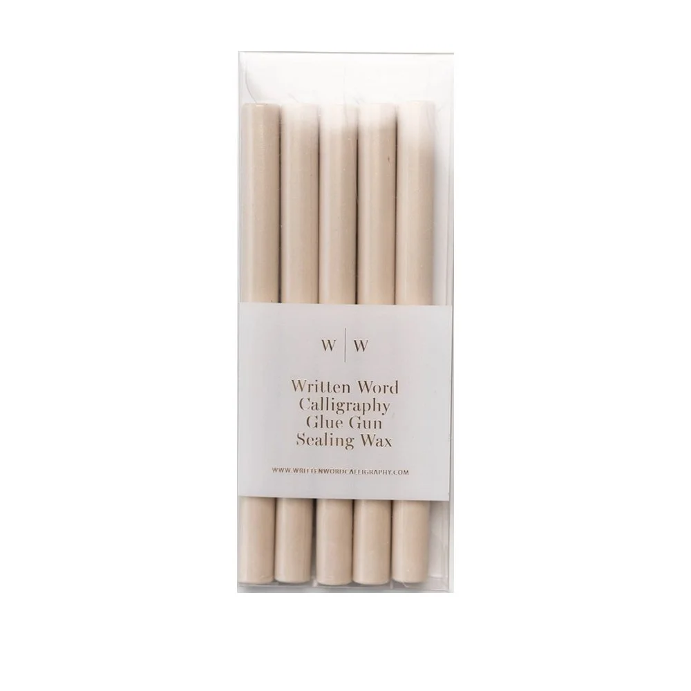 Written Word Calligraphy Beige Glue Gun Sealing Wax
