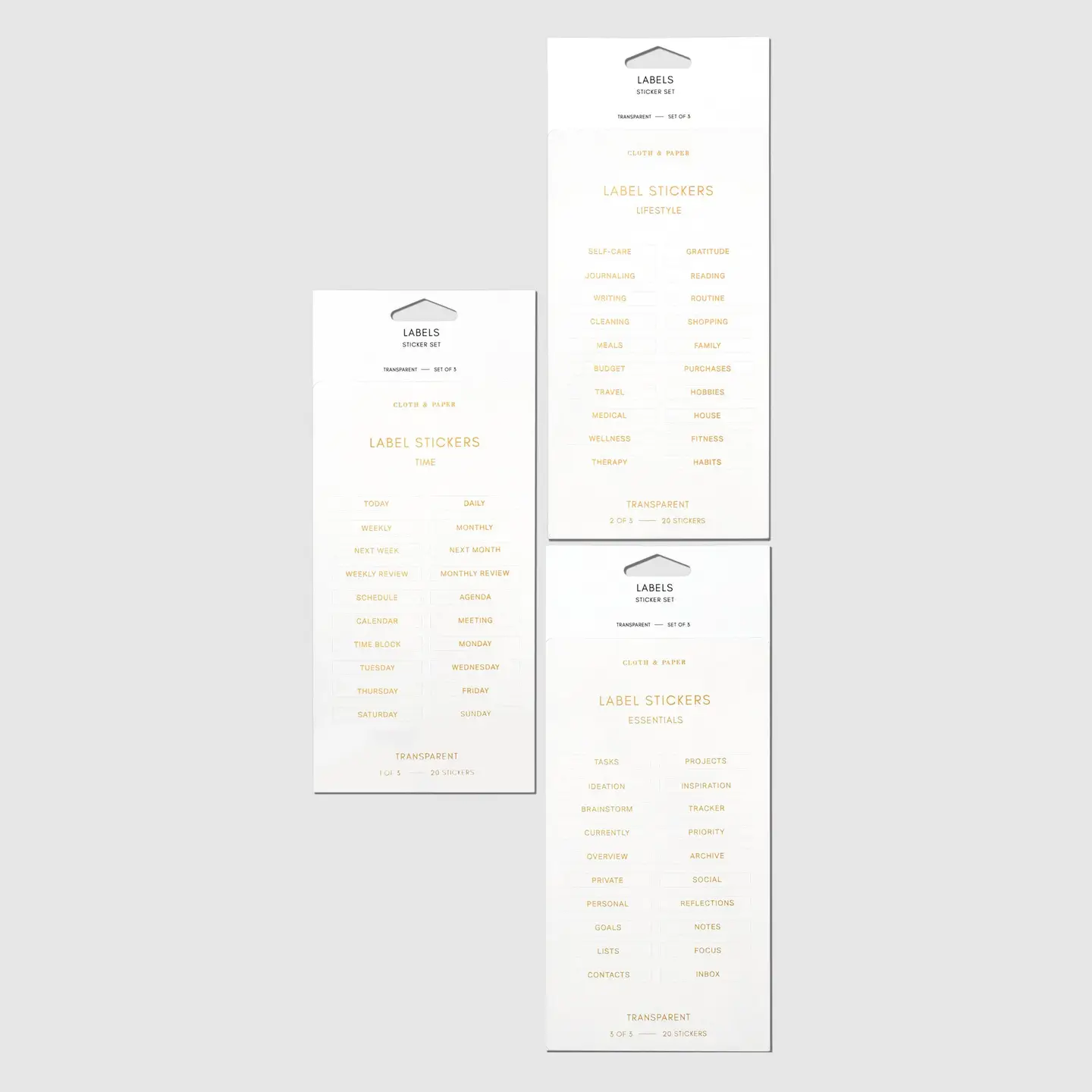 Cloth & Paper Clear Label Stickers Gold Time
