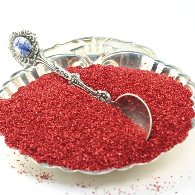 German Glass Glitter Fine Red