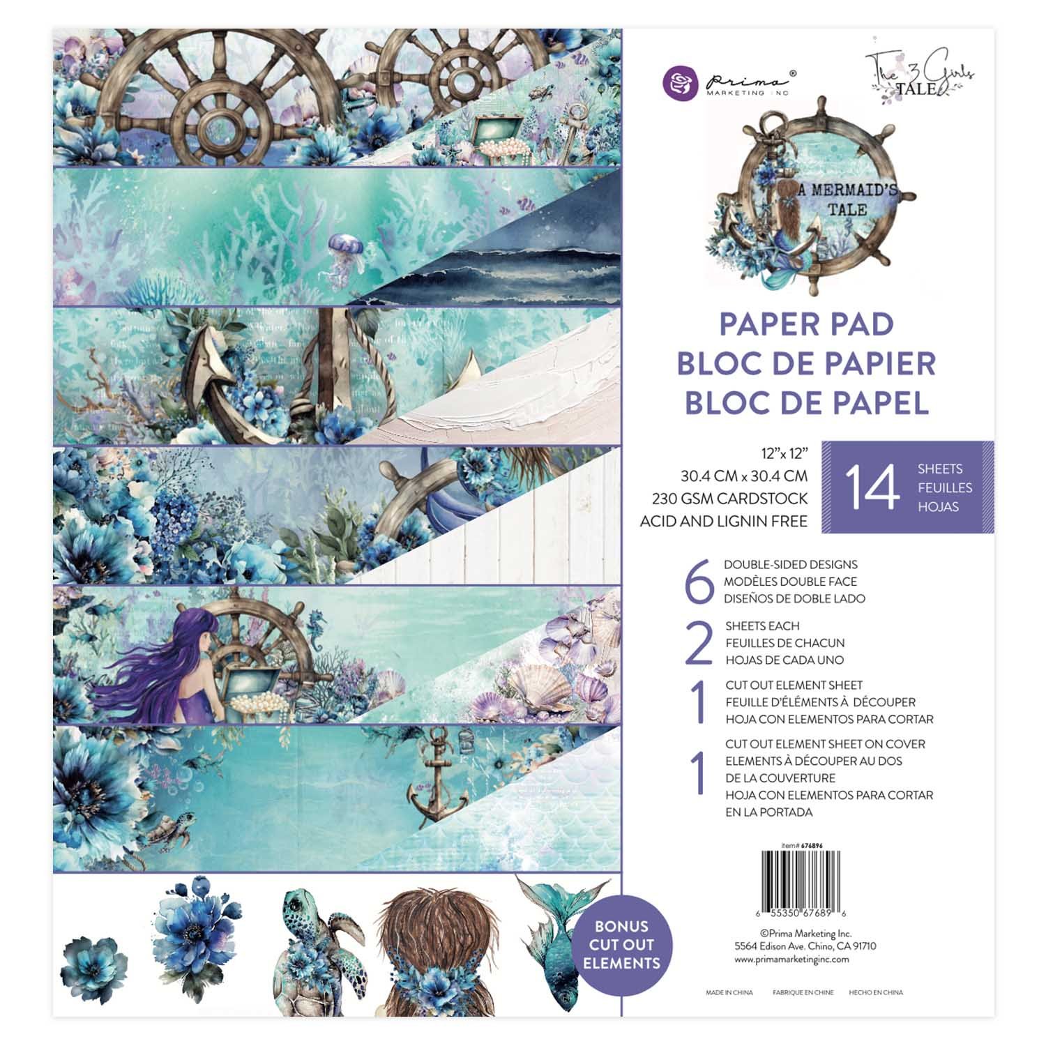 Prima A Mermaid's Tale Collection 12x12 Paper Pad