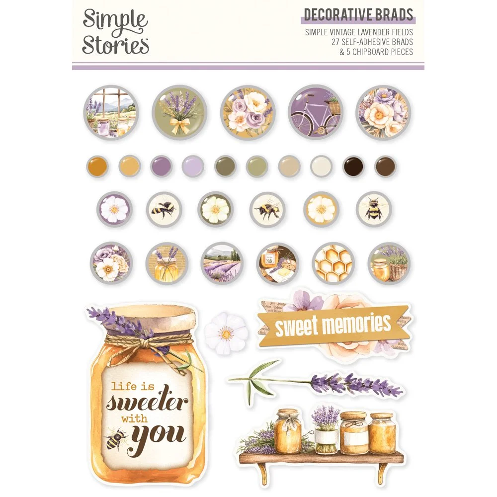 *Pre-Order* Simple Stories Lavender Fields Decorative Brads