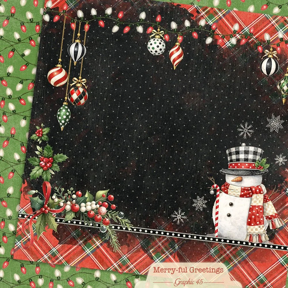 *Pre-Order* Graphic 45 Merry-ful Greetings 12" x 12" Paper Snowman Layout