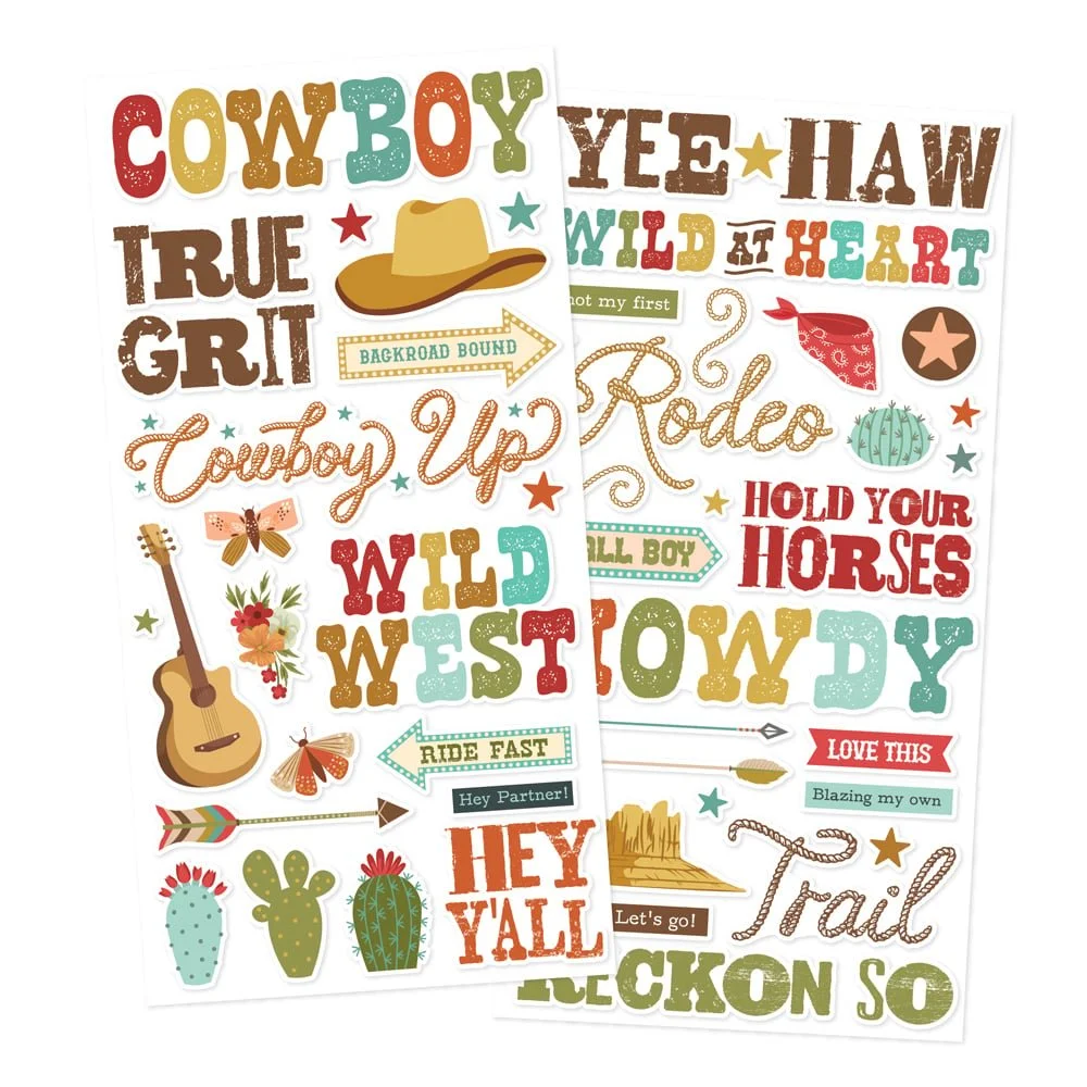 *Pre-Order* Simple Stories Country Roads Cowboy Foam Stickers