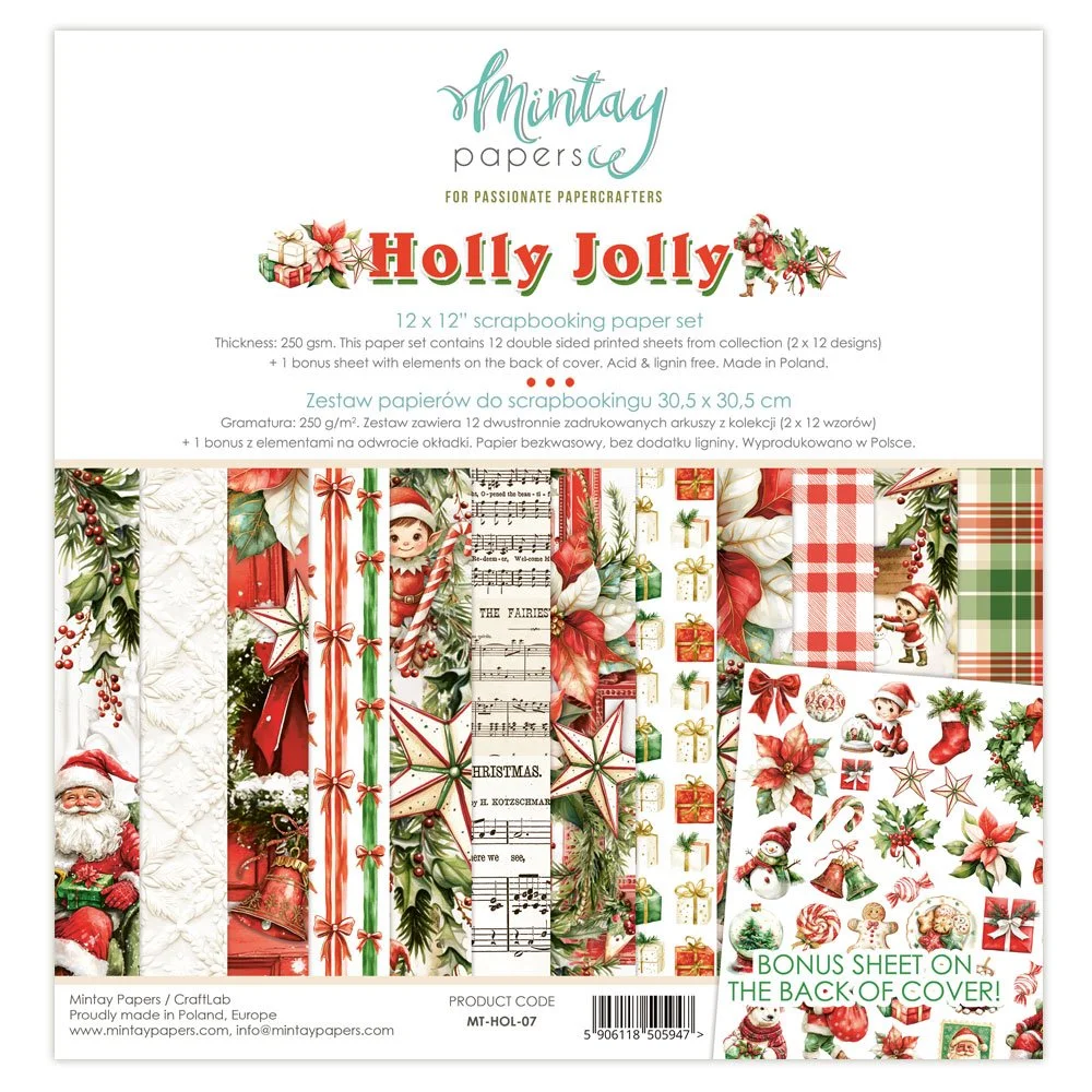 Mintay Holly Jolly 12" x 12" Paper Set