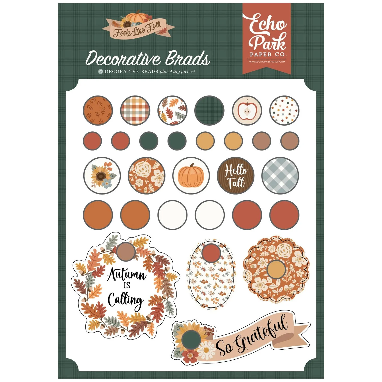*Pre-Order* Echo Park Feels Like Fall Decorative Brads