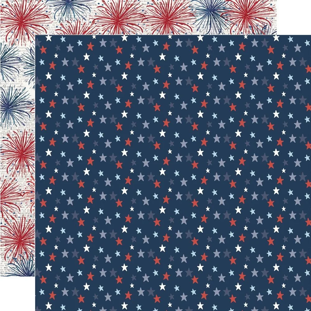 *Pre-Order* Simple Stories Simple Vintage Land Of The Free 12" x 12" Paper Fireworks & Freedom