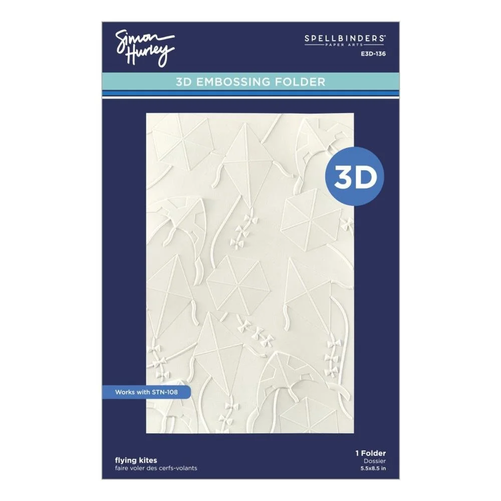 Spellbinders 3D Embossing Folder By Simon Hurley Flying Kites