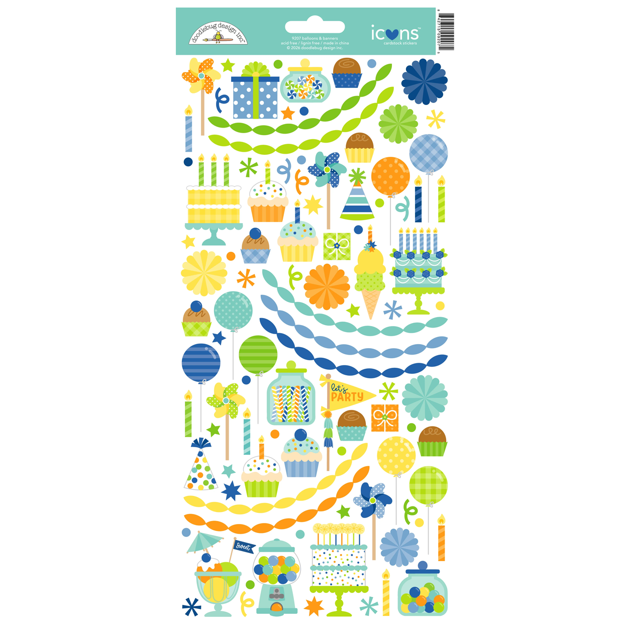 *Pre-Order* Doodlebug Balloons & Banners Icons Stickers