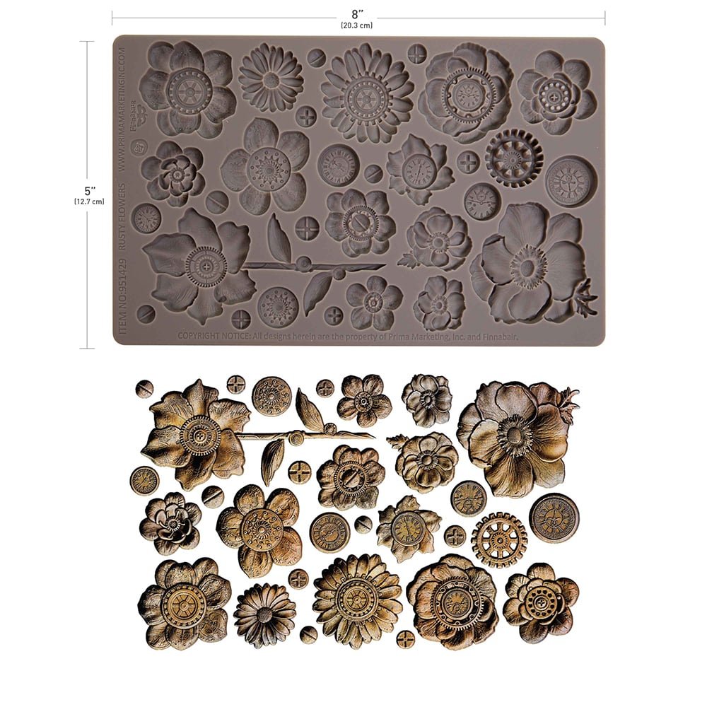Finnabair  Silicone Mould Rusty Flowers