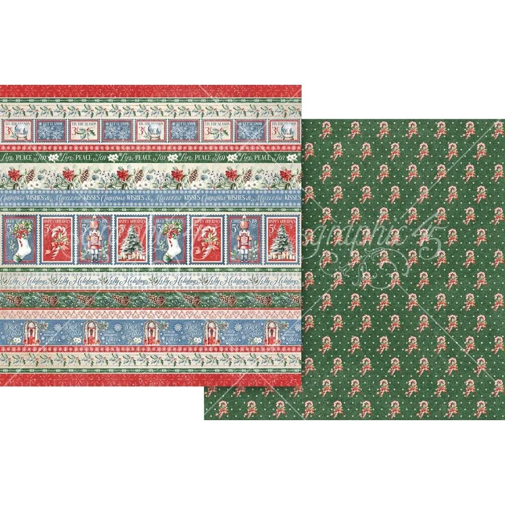 Graphic 45 Deck The Halls 12" x 12" Paper Jolly Holidays