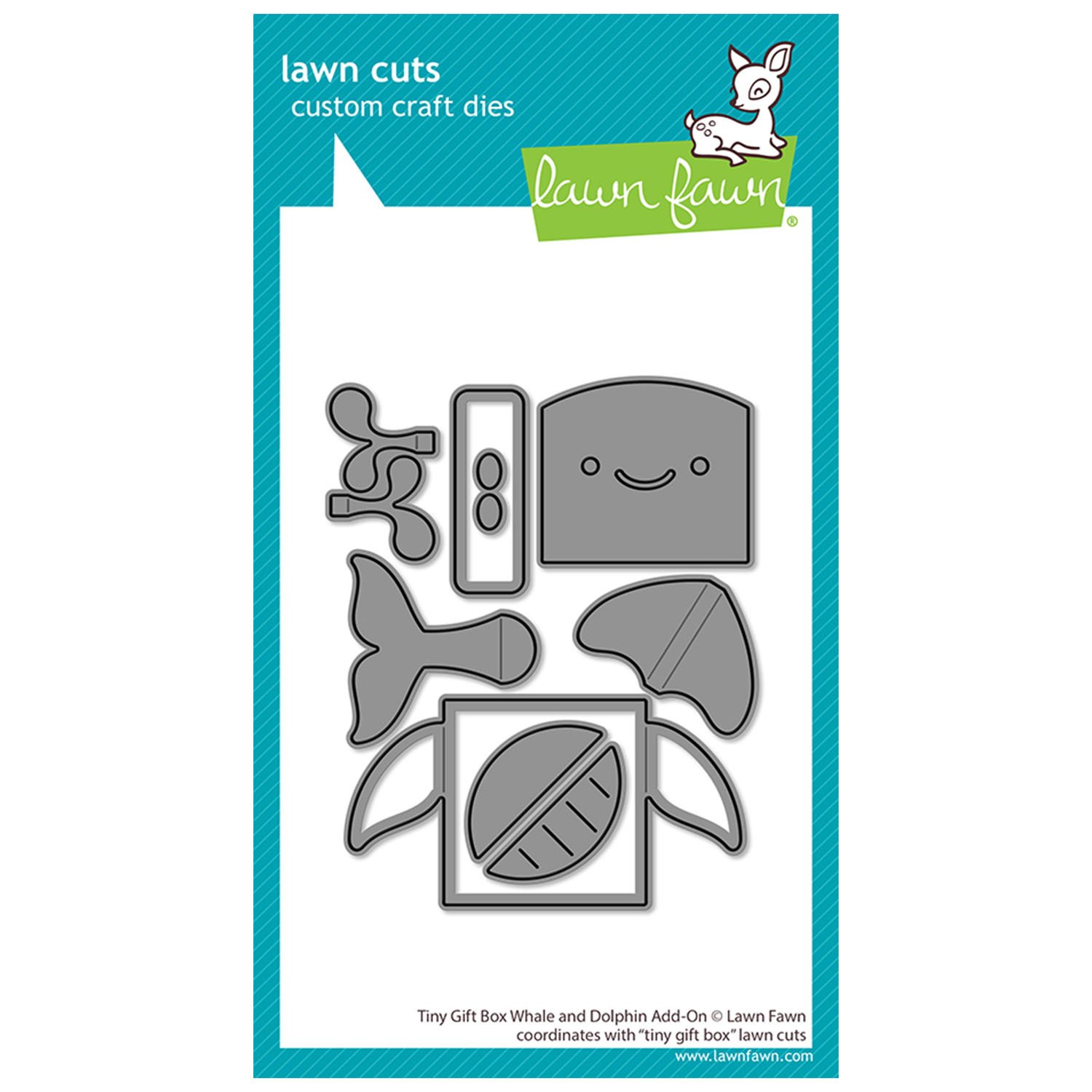 Lawn Fawn Lawn Cuts tiny gift box whale and dolphin add-on