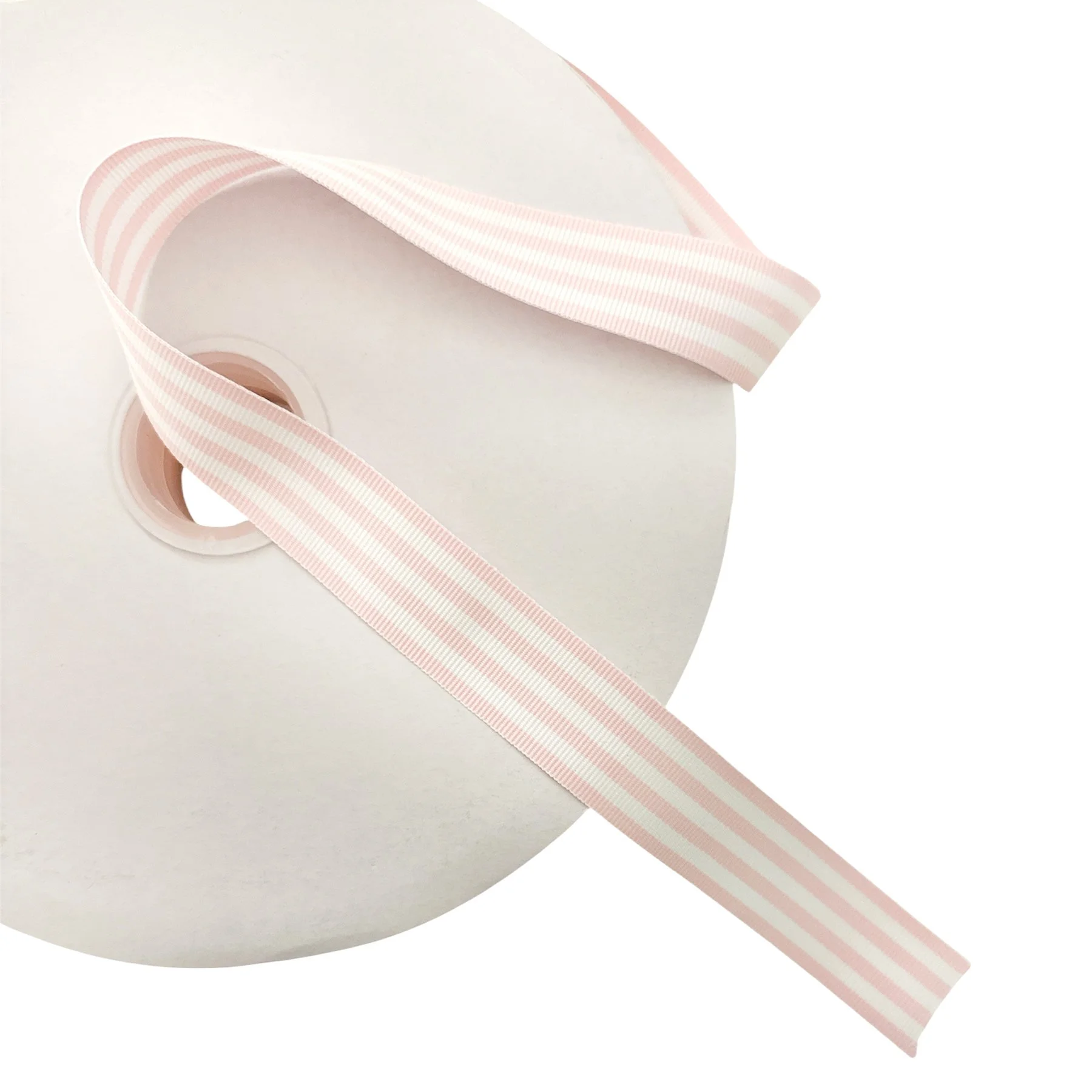 Striped Pink Grosgrain Ribbon 1" by the yard