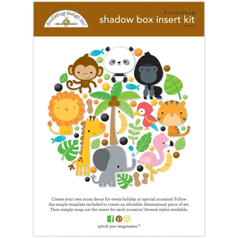 Doodlebug Design Shadow Box Insert Kit At The Zoo