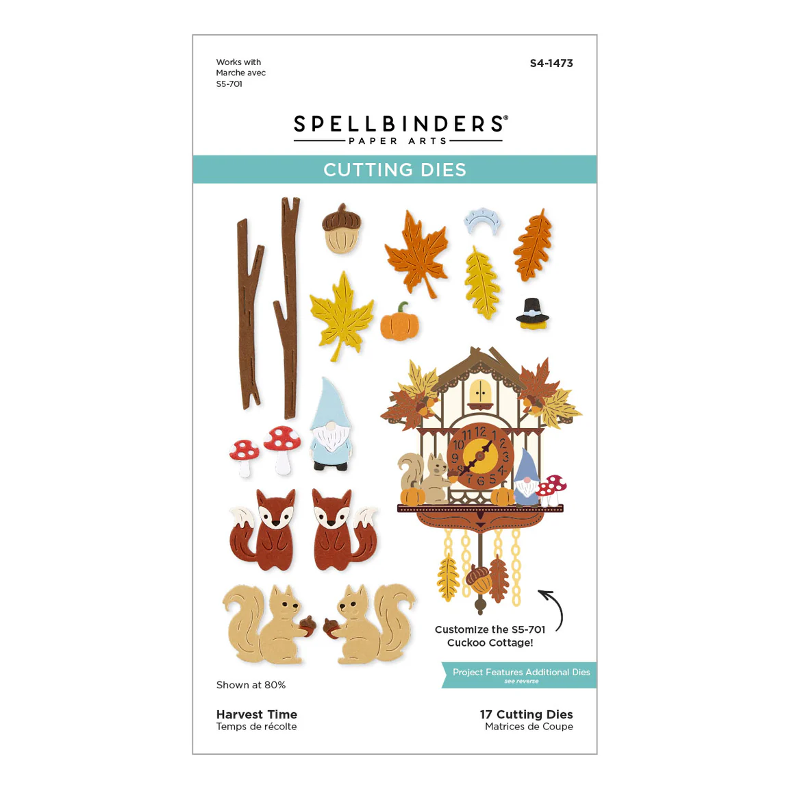 Spellbinders Cuckoo Cottage Harvest Time Etched Dies