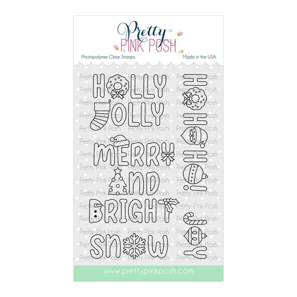 Pretty Pink Posh Holiday Word Scenes Stamp