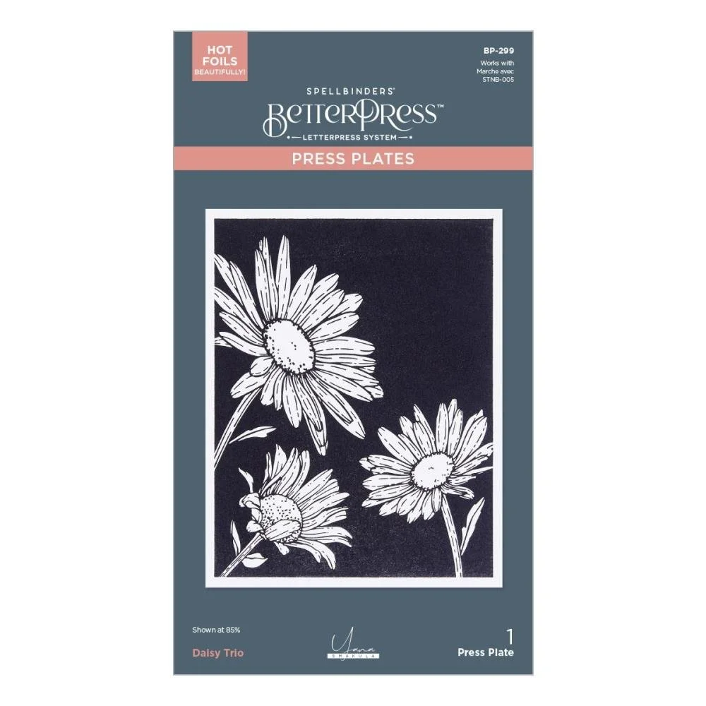 Spellbinders Press Plate Daisy Trio
