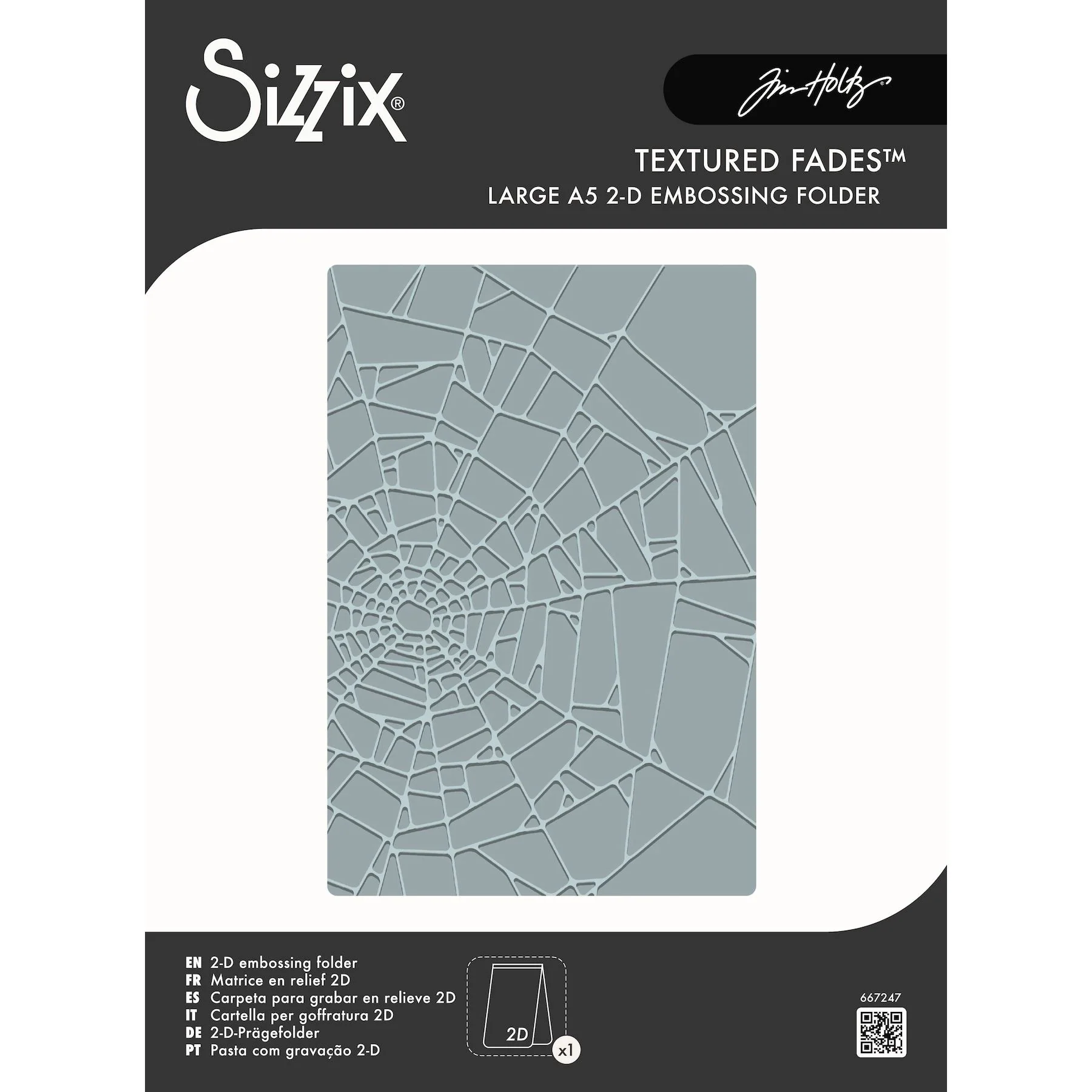 Tim Holtz Sizzix Cobwebs Large A5 Embossing Folder