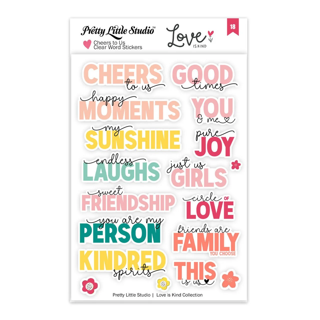 Pretty Little Studio Love Is Kind Cheers To Us Words Clear Stickers